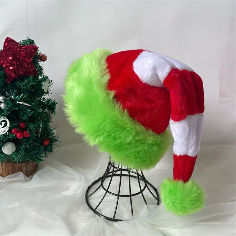 Santa Hat Plush - Gebreide Kerstmanmuts Kerst Pluche Feestelijke Rode