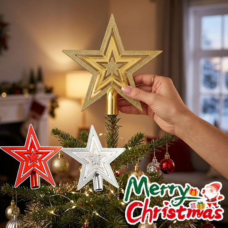 Star Tree Topper - 1-20 STUKS Vijfpuntige Ster Ornament Kerstboomdecoratie