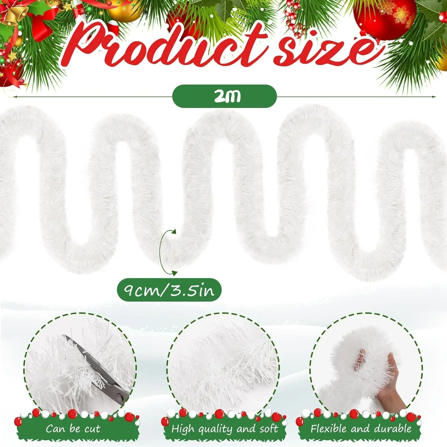 1 stuk 2m Kerstglitterslinten  - Tinsel Garland Decoration recensie en prijs