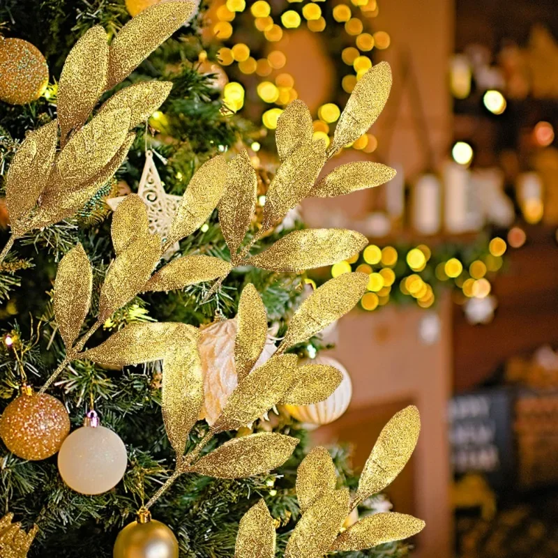 10 stuks glitter kunstbladeren - Christmas Wreath Fake recensie en prijs