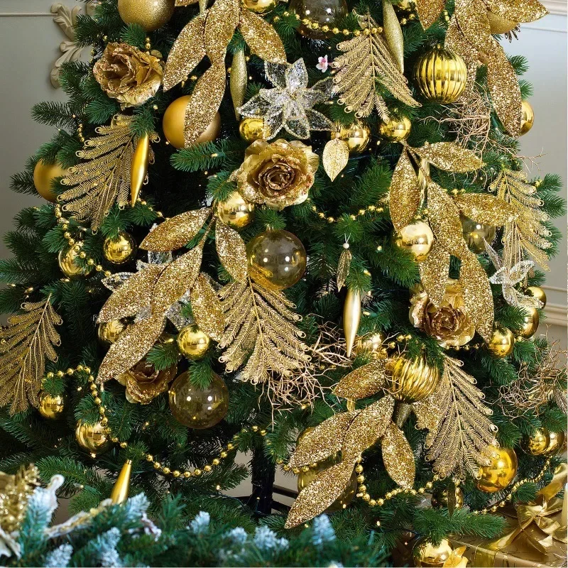 10 stuks glitter kunstbladeren - Christmas Wreath Fake recensie en prijs