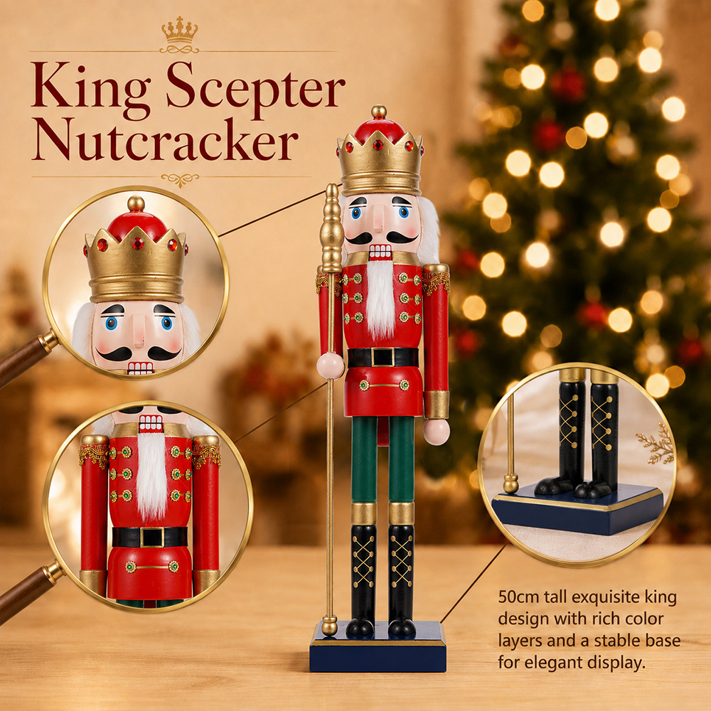 50CM Houten Notenkraker Scepte - Nutcracker Figurine recensie en prijs