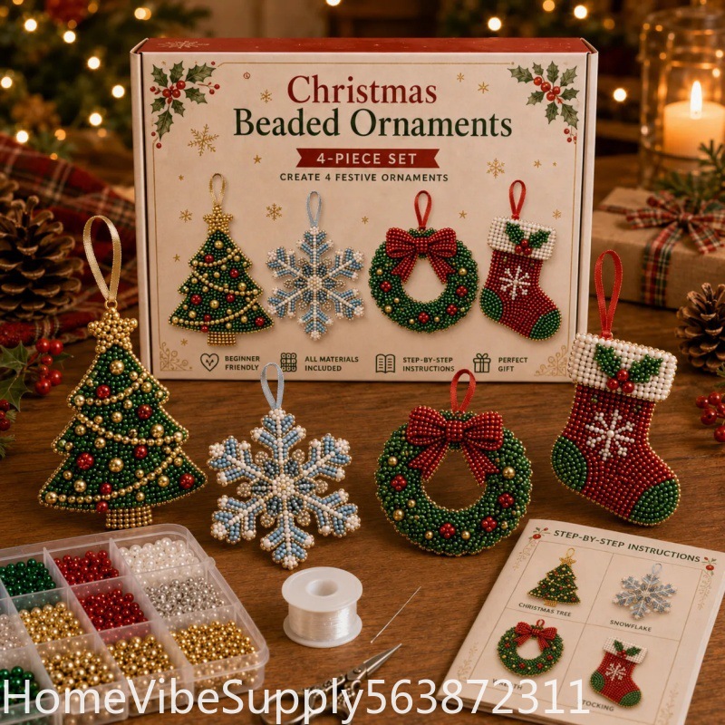 4-delige 3D kralen kerstboom & - Christmas Stocking Hanging recensie en prijs