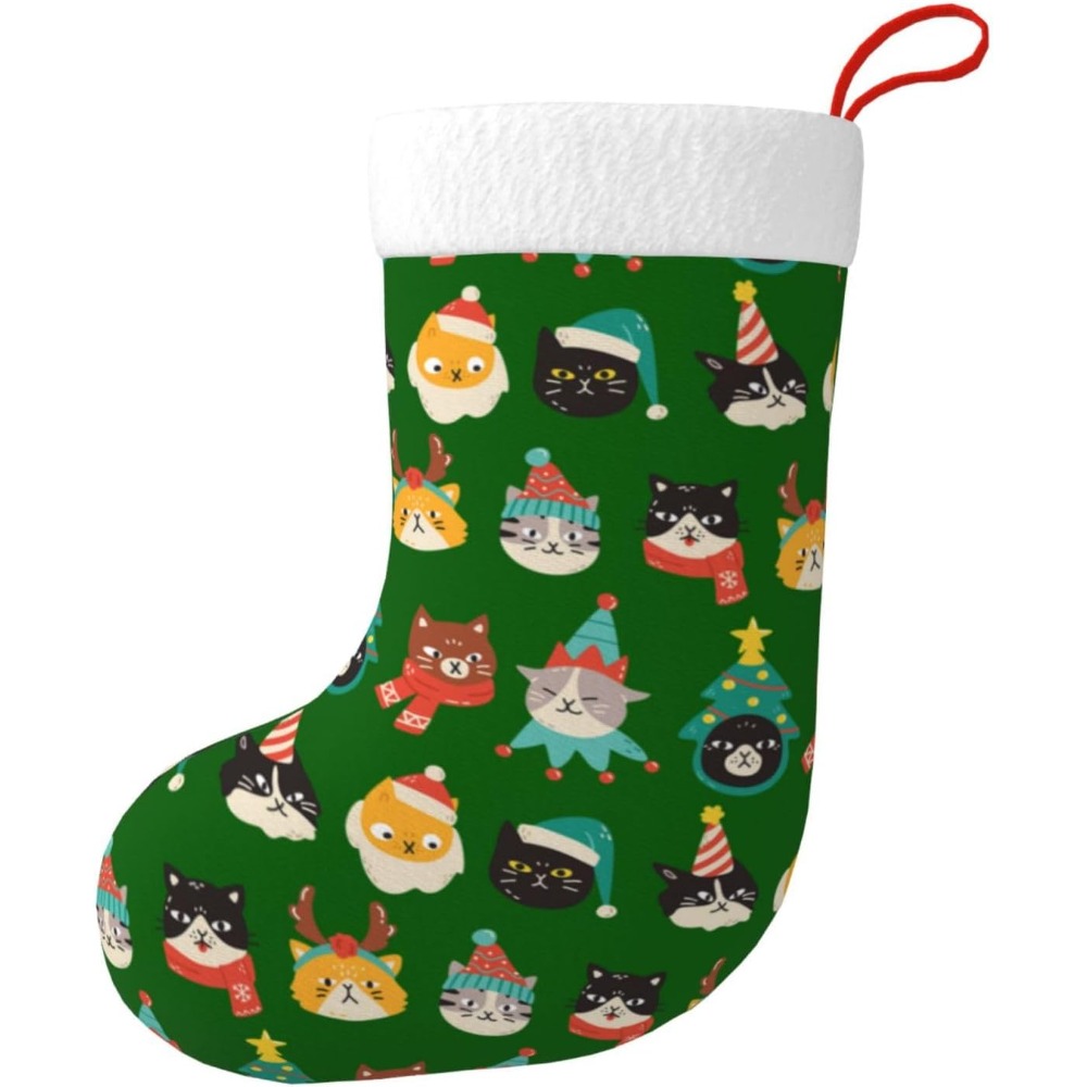 Leuke katten groene kerstsokke - Christmas Stocking Hanging recensie en prijs